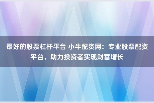 最好的股票杠杆平台 小牛配资网：专业股票配资平台，助力投资者实现财富增长