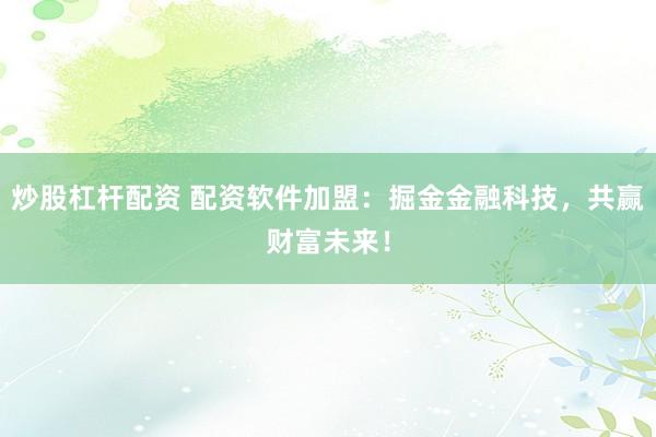 炒股杠杆配资 配资软件加盟：掘金金融科技，共赢财富未来！