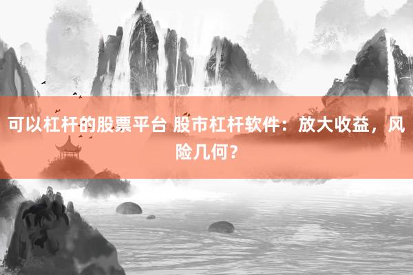可以杠杆的股票平台 股市杠杆软件：放大收益，风险几何？