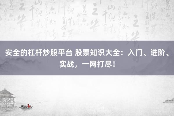 安全的杠杆炒股平台 股票知识大全：入门、进阶、实战，一网打尽！