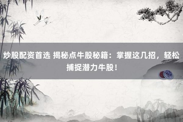 炒股配资首选 揭秘点牛股秘籍：掌握这几招，轻松捕捉潜力牛股！