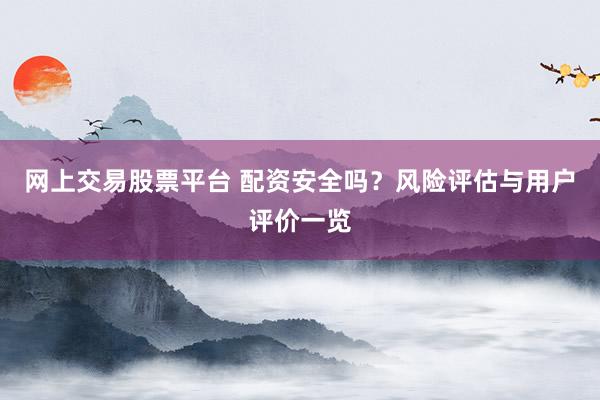 网上交易股票平台 配资安全吗?风险评估与用户评价一览