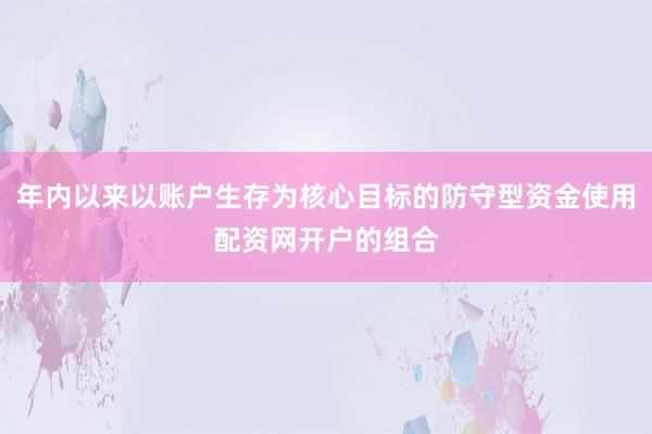 年内以来以账户生存为核心目标的防守型资金使用配资网开户的组合