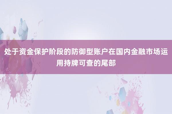 处于资金保护阶段的防御型账户在国内金融市场运用持牌可查的尾部