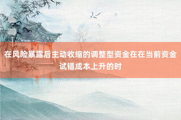 在风险暴露后主动收缩的调整型资金在在当前资金试错成本上升的时