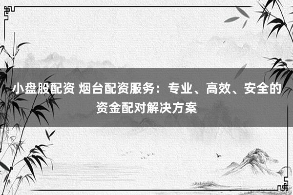小盘股配资 烟台配资服务:专业、高效、安全的资金配对解决方案