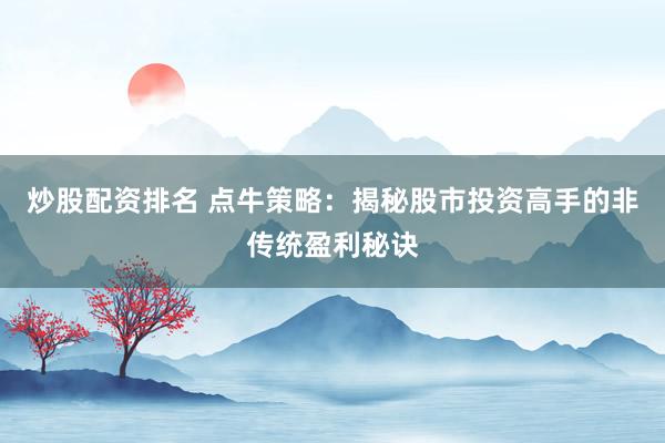 炒股配资排名 点牛策略：揭秘股市投资高手的非传统盈利秘诀