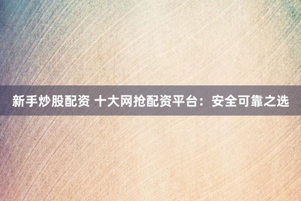 新手炒股配资 十大网抢配资平台：安全可靠之选